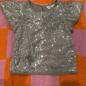 H&M Kids Silver Sequin Blouse